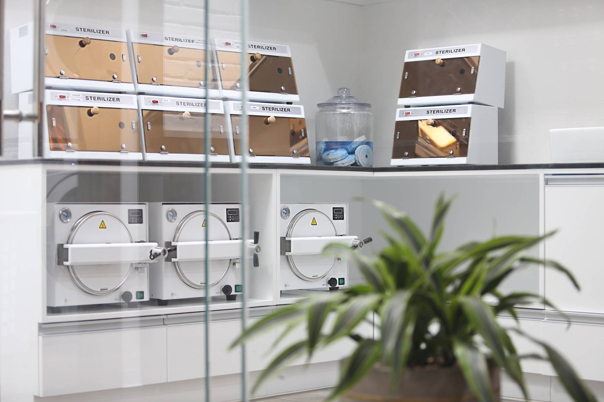 Sanitization room with hospital grade equipment