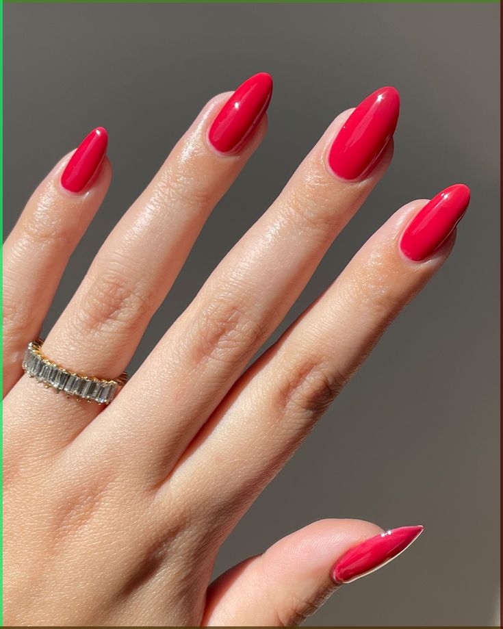 Bold red manicure in Cedar Park nail salon