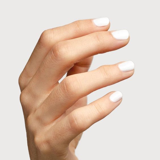 Crisp white nails at Bnails salon