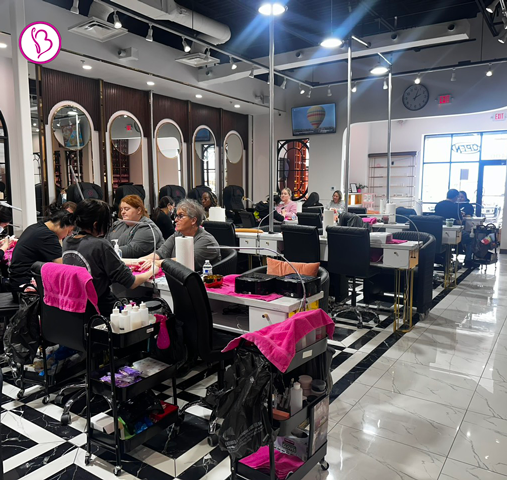 Luxurious and hygienic nail salon interior in Lubbock, Texas