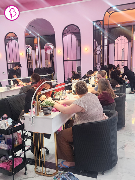 Professional nail artist perfecting a clean and stylish manicure at Bnails Cedar Park