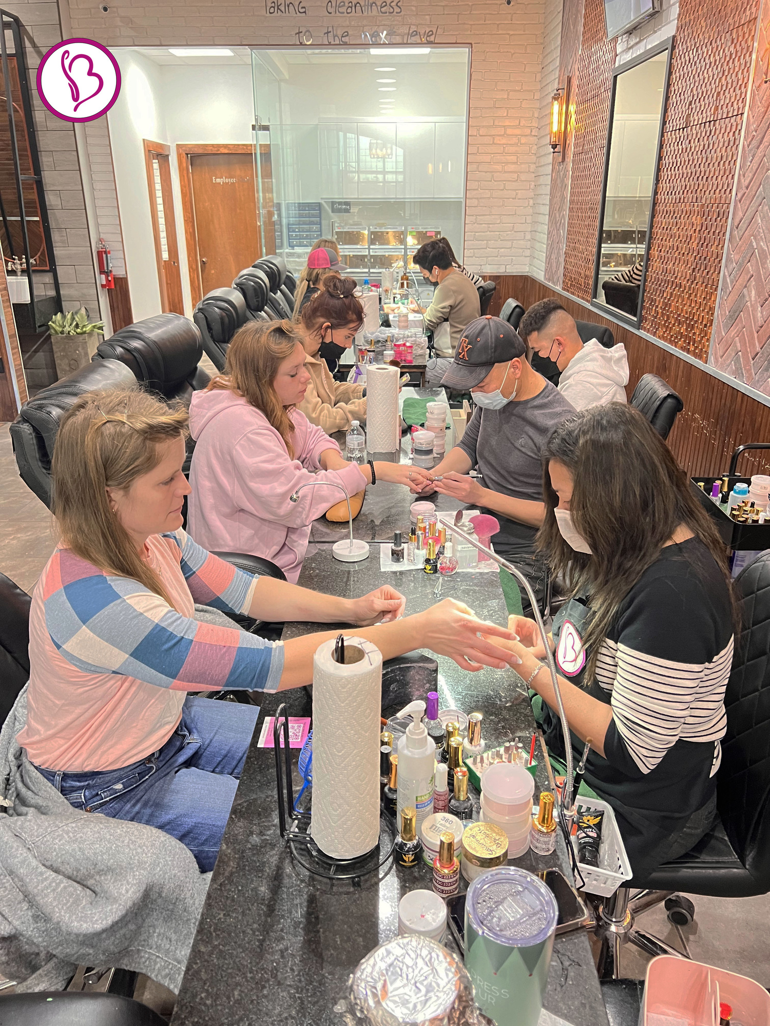 customer getting their nail done at Bnails Amarillo