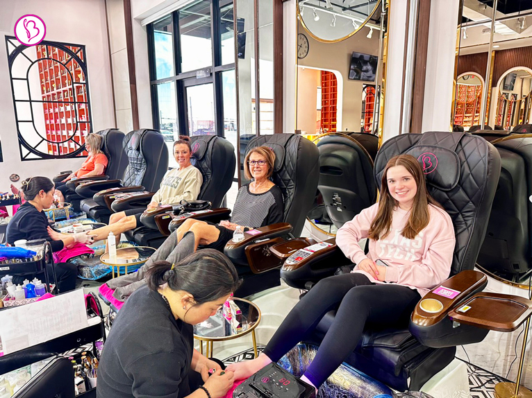 Client receiving exceptional nail care at a leading walk-in salon
