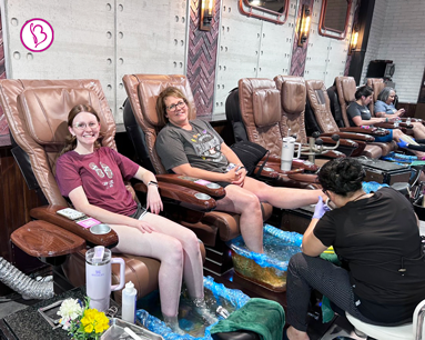Happy clients enjoying their personalized nail care at Bnails Amarillo