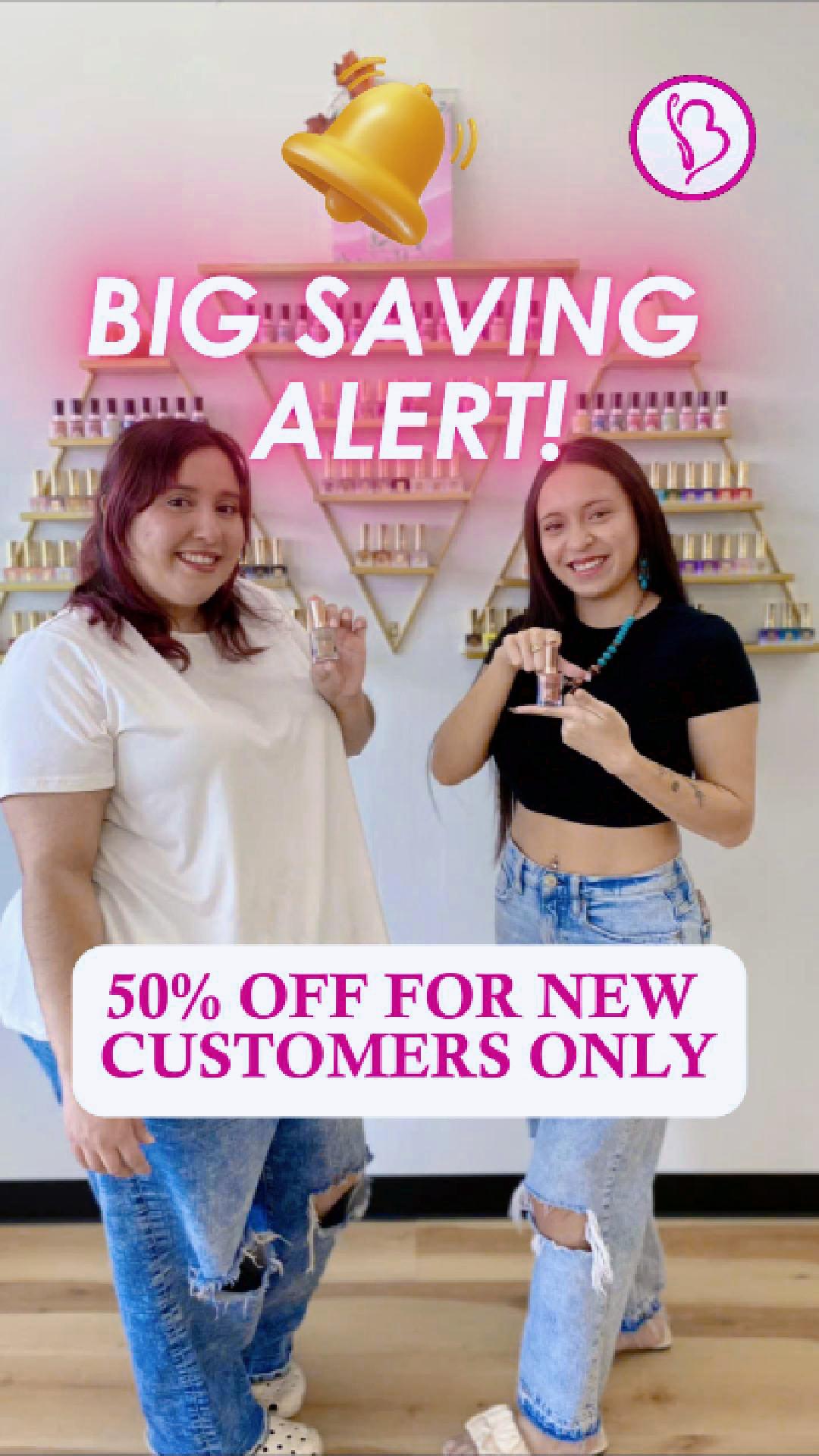 big saving, 50% OFF for new customers