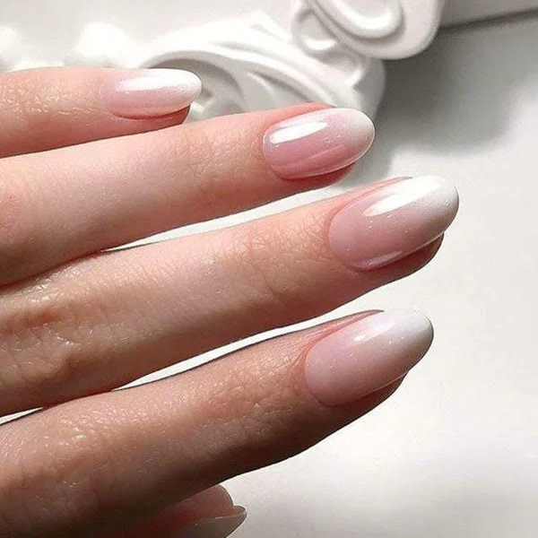 round shape for ombre short nails