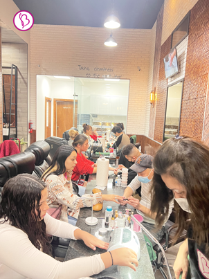 Spacious nail salon parking area for easy customer access