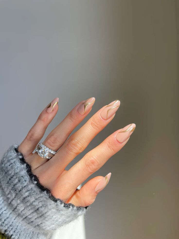Trendy geometric and minimalist nail art at Bnails
