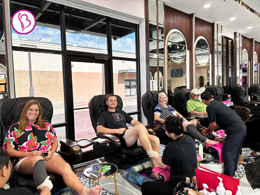 Experienced nail technician providing expert manicure at Bnails Lubbock