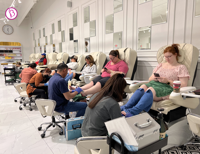 Elegant nail salon near me offering a luxurious and relaxing atmosphere.